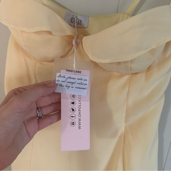 JOSIANE
Asymmetric Draped Mini Dress in Yellow - Picture 6 of 14